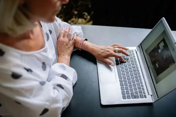 Image of woman attending online mediation Cheltenham services from Barker Mediation